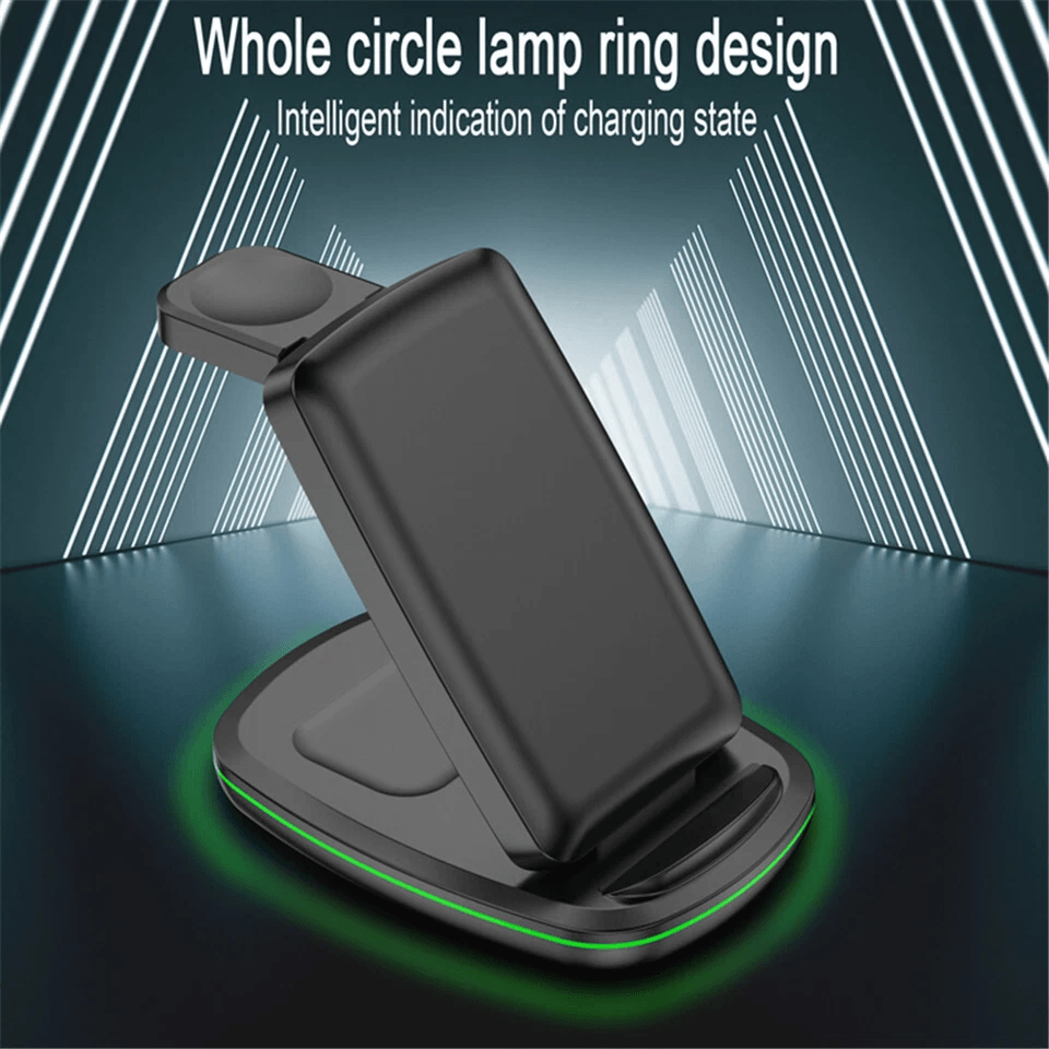 3 In 1 Charging Dock Charger Stand For Apple Watch Series AirPods And IPhone  Fast Wireless Station 2