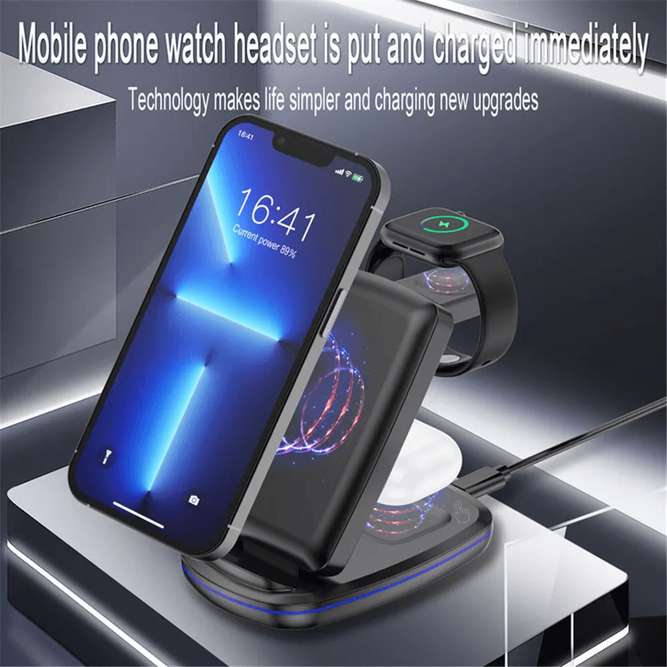 3 In 1 Charging Dock Charger Stand For Apple Watch Series AirPods And IPhone  Fast Wireless Station 5