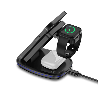 3 in 1 Charging Dock Charger Stand for Apple Watch Series, AirPods, and iPhone – Fast Wireless Station