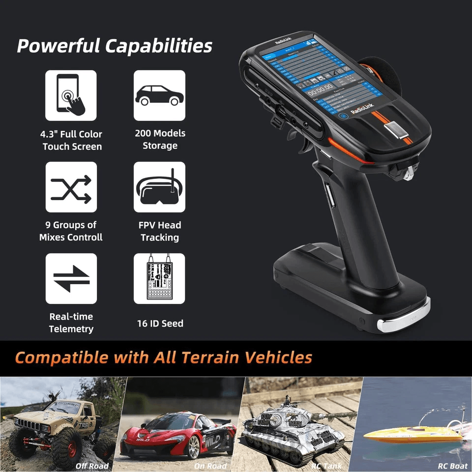 Radiolink RC8X 8 Channel RC Transmitter With R8FG  R4FGM Gyro Receiver And Carrying Case LongRange  3