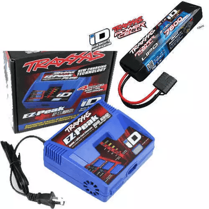 Traxxas EZ-Peak Plus Fast Charger with iD & 7600mAh 2S 7.4V 25C LiPo Battery – 4A Quick Charge for RC Vehicles