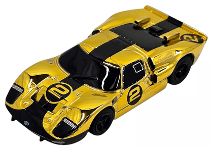 Limited Edition AFX Ford GT40 Mirror Gold Chrome Black, Mega G+ HO Scale Slot Car