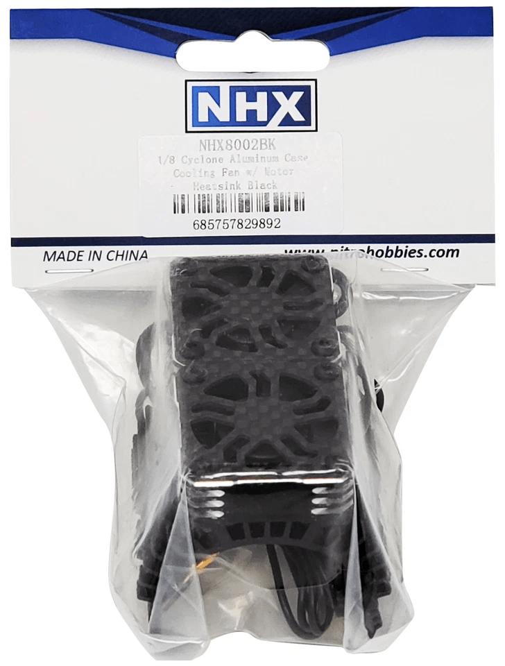NHX RC Twin Cyclone Aluminum HV Cooling Fans With Cover Motor Heatsink Black 3