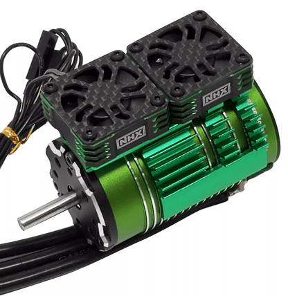 NHX RC Twin Cyclone Aluminum HV Cooling Fans With Cover Motor Heatsink Black 2