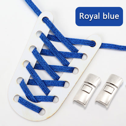 Elastic Laces Sneakers Flats with Cross Buckle, No Tie Shoelaces for Adults Kids, Fashion Glitter Rubber Shoelace Shoe