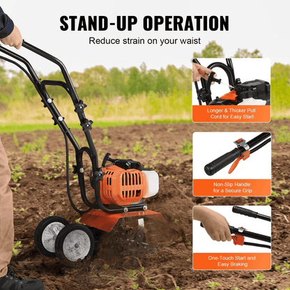 GasPowered Tiller Cultivator 2 Stroke Engine For Lawn  Garden Soil Cultivation 4