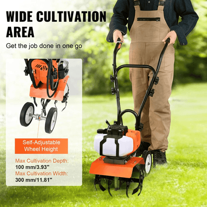 GasPowered Tiller Cultivator 2 Stroke Engine For Lawn  Garden Soil Cultivation 3