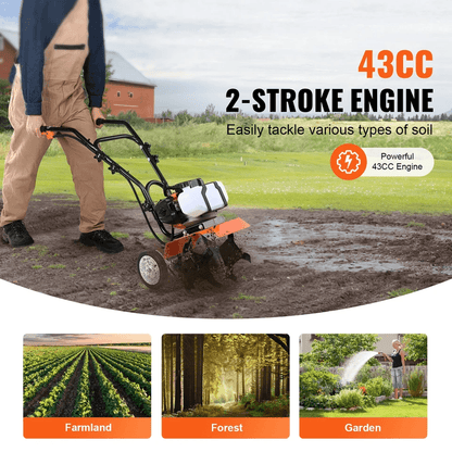 GasPowered Tiller Cultivator 2 Stroke Engine For Lawn  Garden Soil Cultivation 1