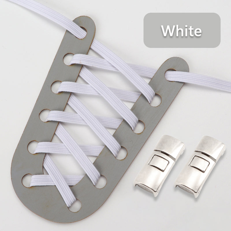 Elastic Laces Sneakers Flats with Cross Buckle, No Tie Shoelaces for Adults Kids, Fashion Glitter Rubber Shoelace Shoe