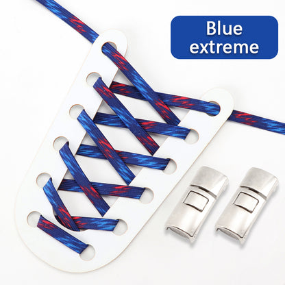Elastic Laces Sneakers Flats with Cross Buckle, No Tie Shoelaces for Adults Kids, Fashion Glitter Rubber Shoelace Shoe