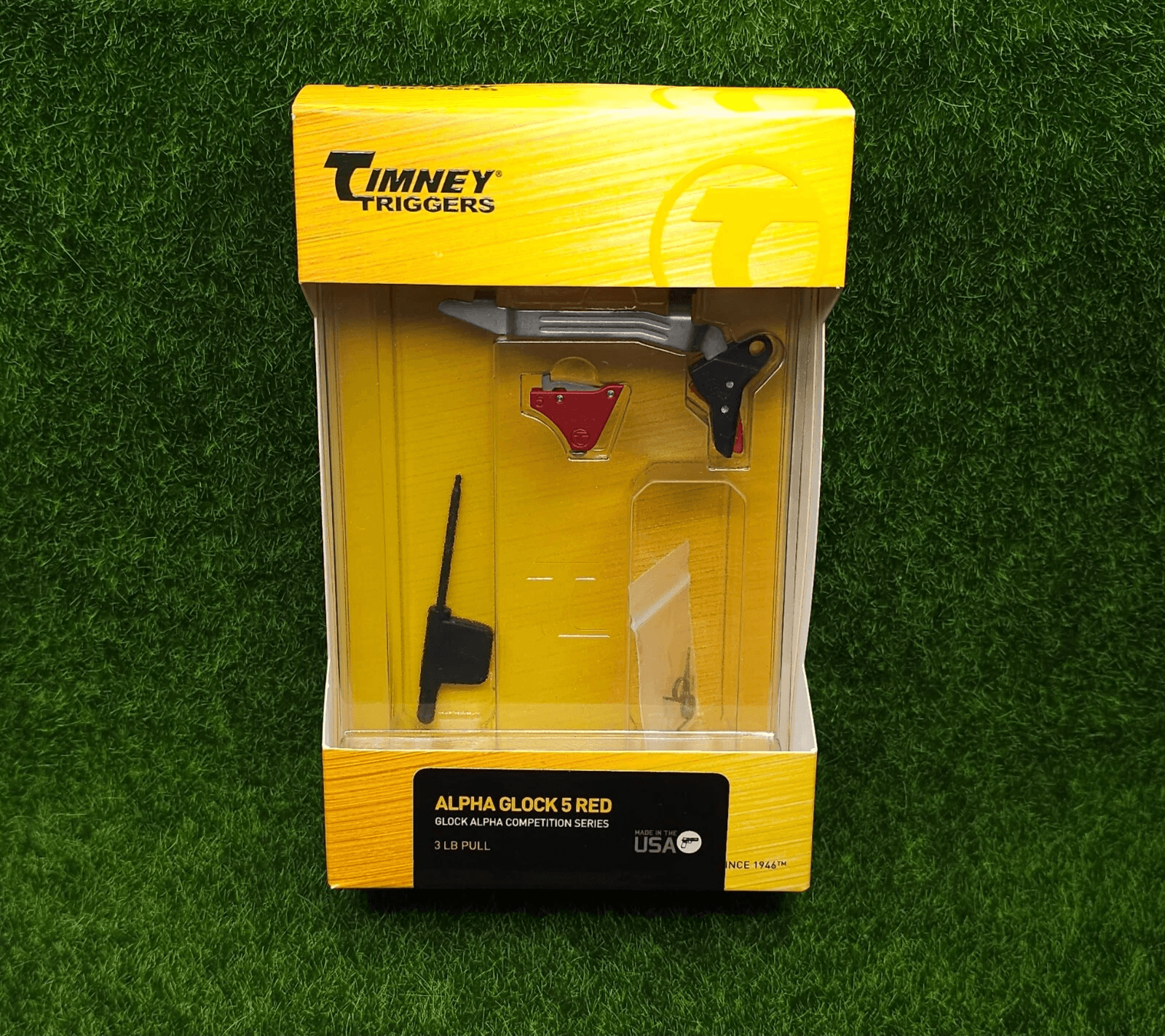 Timney Alpha Competition Series Trigger Gen5 Glock 17 19 23 33 34 45 ALPHAGLOCK5  3lb Pull Red Anod 2