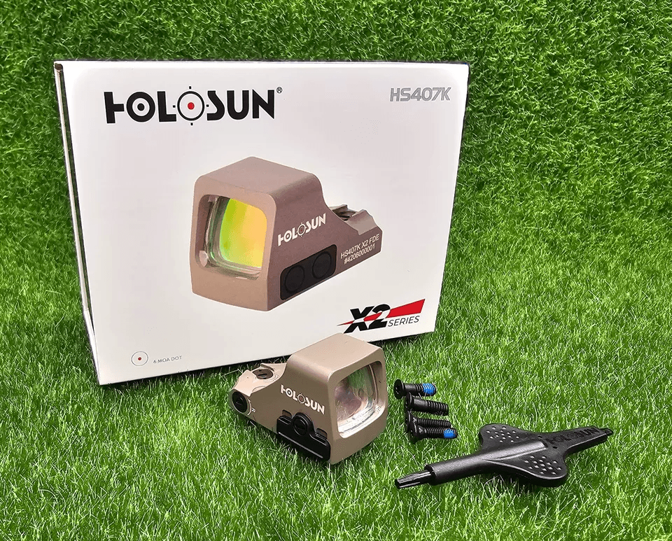 Holosun Classic Open Reflex Red Dot Sight 6 MOA Dot FDE – HS407K X2 Durable Subcompact Optic for Concealed Carry