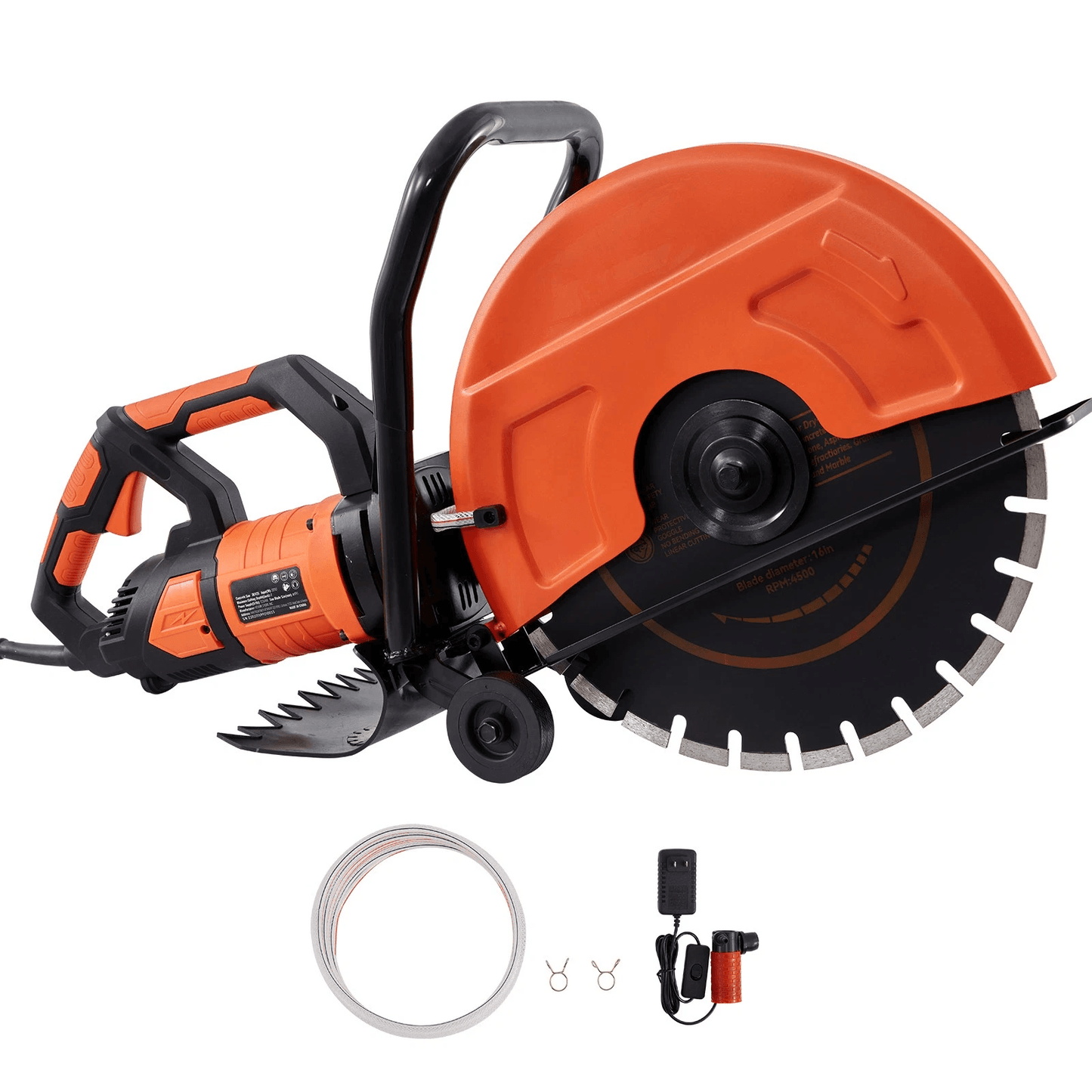 Electric Concrete Saw Wet/Dry Cutter with Water Pump & Blade, Heavy Duty Masonry Cutting Tool for Brick, Stone concrete