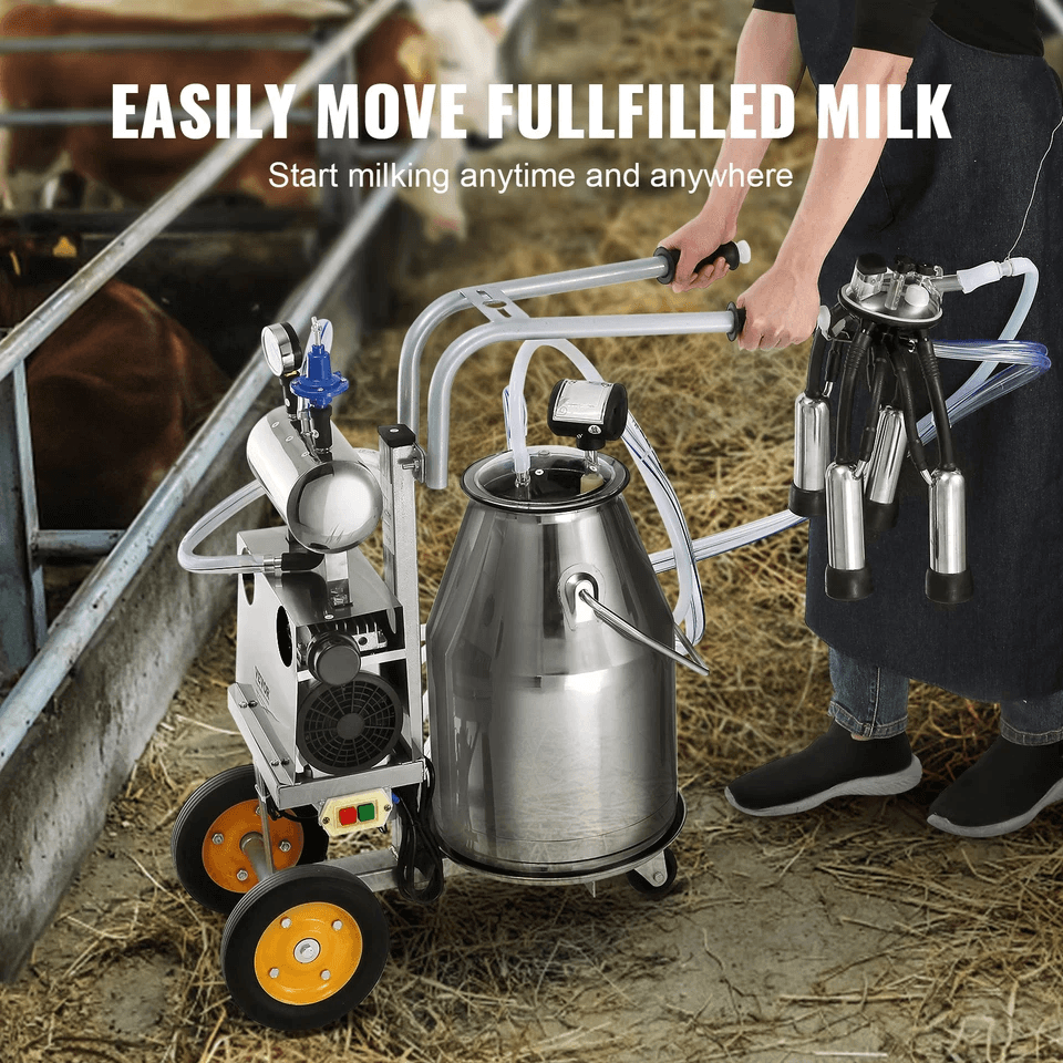Electric Cow Milking Machine Stainless Steel Milking Equipment With Pulsation System 4