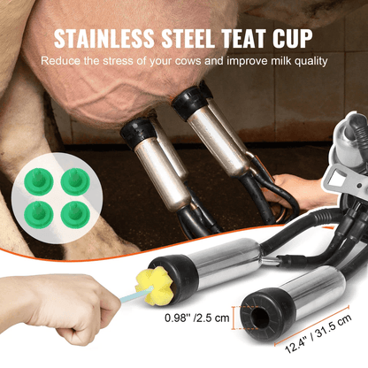 Electric Cow Milking Machine Stainless Steel Milking Equipment With Pulsation System 2