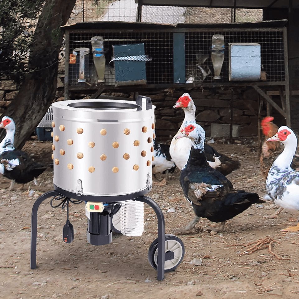 Chicken Plucker Machine Stainless Steel Feather Remover With Motor  108 Rubber Fingers For Poultry  4
