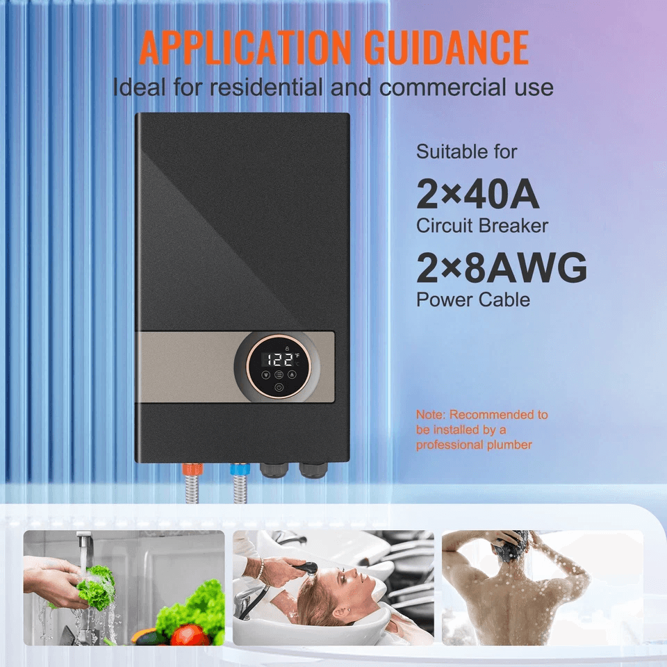 18KW Instant Hot Tankless Water Heater Electric Boiler For Shower Bathroom EnergyEfficient WallMoun 2