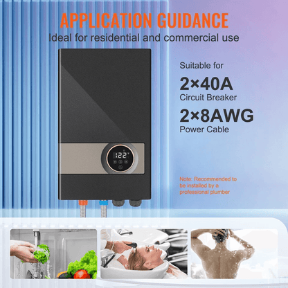 18KW Instant Hot Tankless Water Heater Electric Boiler For Shower Bathroom EnergyEfficient WallMoun 2