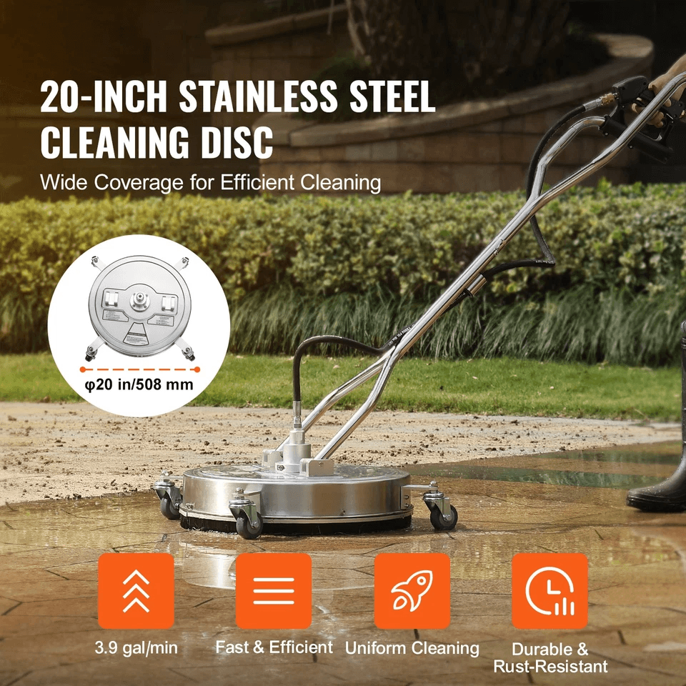 Pressure Washer Surface Cleaner With Wheels  Dual Handles HeavyDuty Power Washer Attachment For Dri 1