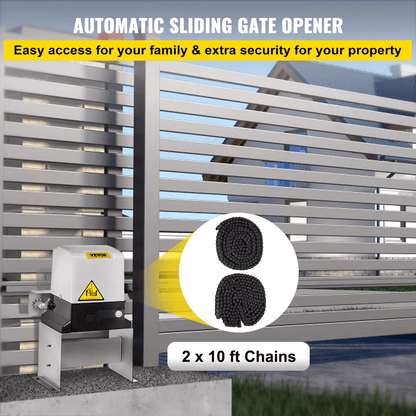 Automatic Sliding Gate Opener  Electric Door Operator Kit With 2 Remotes Motor Speed Chain Driven F 7