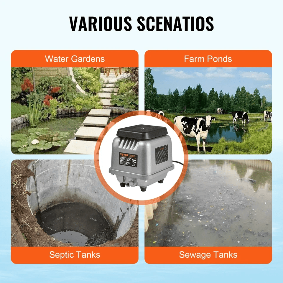 Linear Air Pump Septic Aerator For 12 Acre 10ft Deep Pond Aeration System 5