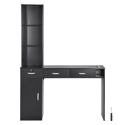 Salon Station Wall Mount Barber Cabinet Hair Stylist Beauty Spa Storage With Drawers 1