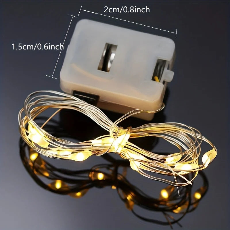 Battery Powered 10 Pack Mini Fairy Lights Waterproof Copper Wire with 3 Speed Modes for Outdoor  H
