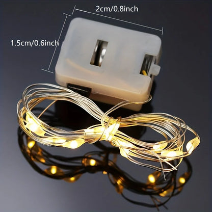 Battery Powered 10 Pack Mini Fairy Lights Waterproof Copper Wire with 3 Speed Modes for Outdoor  H