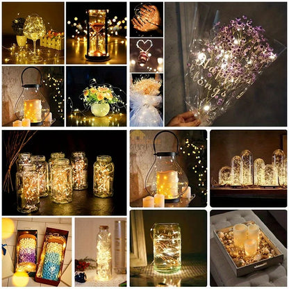 Battery Powered 10 Pack Mini Fairy Lights Waterproof Copper Wire with 3 Speed Modes for Outdoor  H