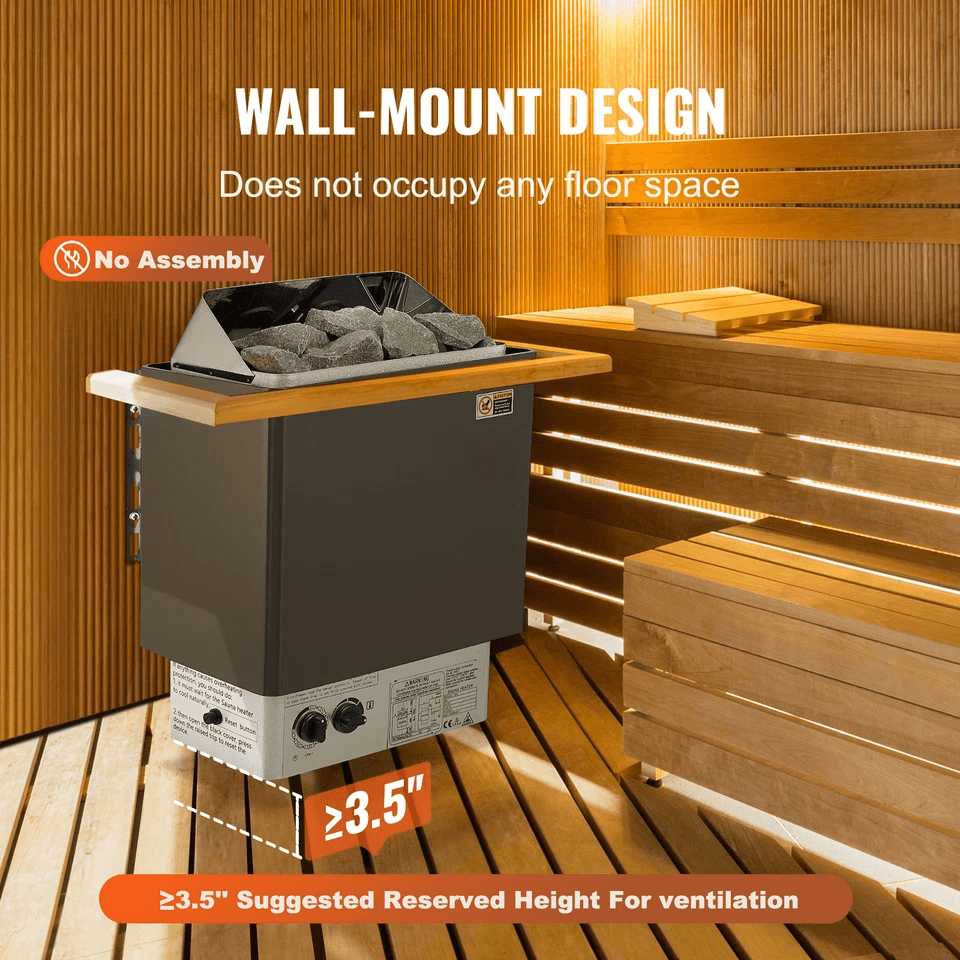 9KW Sauna Heater Stove Wet  Dry Stainless Steel With Internal Controller WallMounted Electric Steam 1