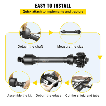 VEVOR PTO Shaft PTO Drive Shaft Spline Ends Slip Clutch Adjustable Tractor Driveline For Rotary Bru 5