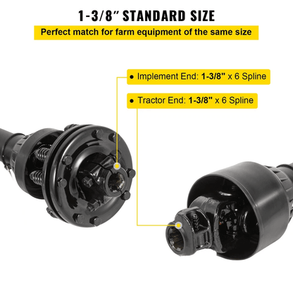 VEVOR PTO Shaft PTO Drive Shaft Spline Ends Slip Clutch Adjustable Tractor Driveline For Rotary Bru 7