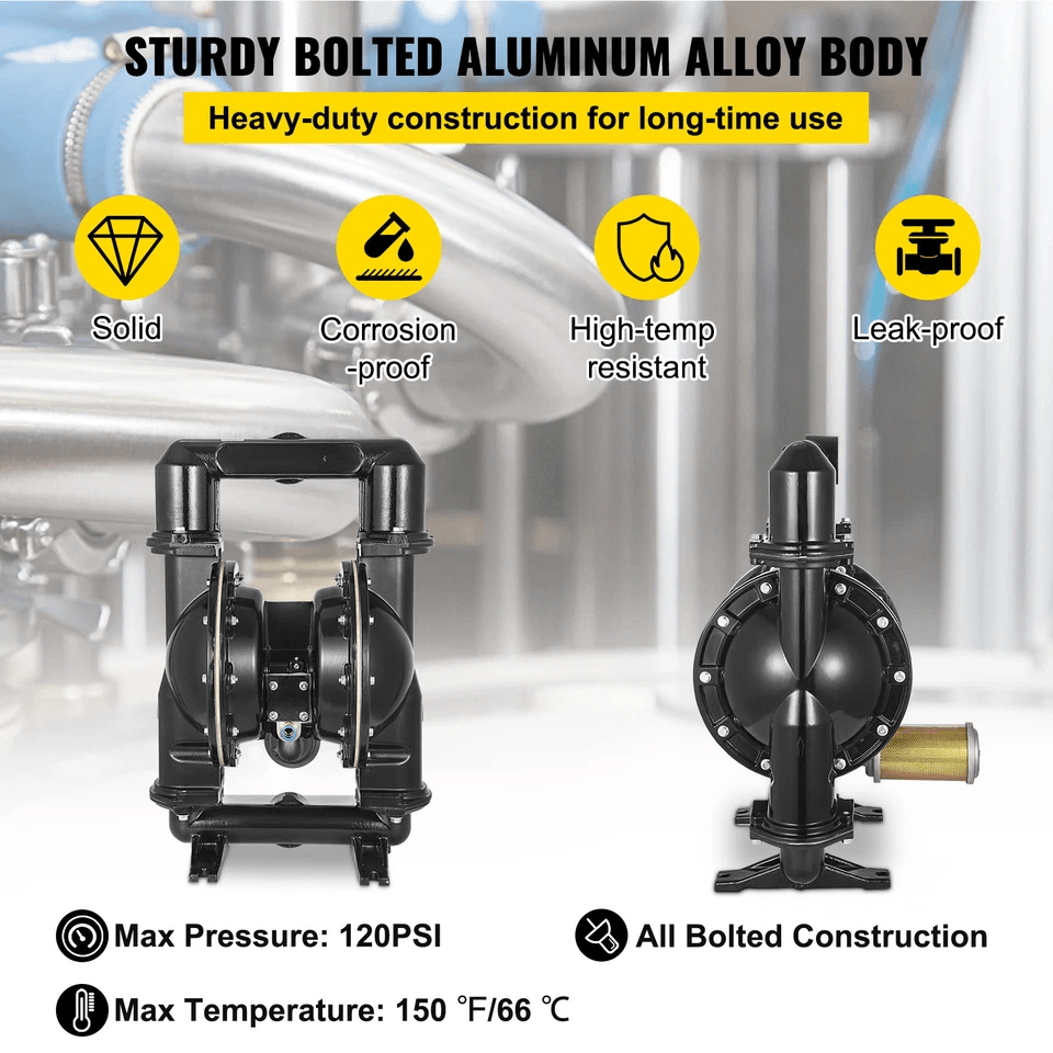Air Operated Double Diaphragm Pump Inlet  Outlet Petroleum Fluid Transfer Pump 2