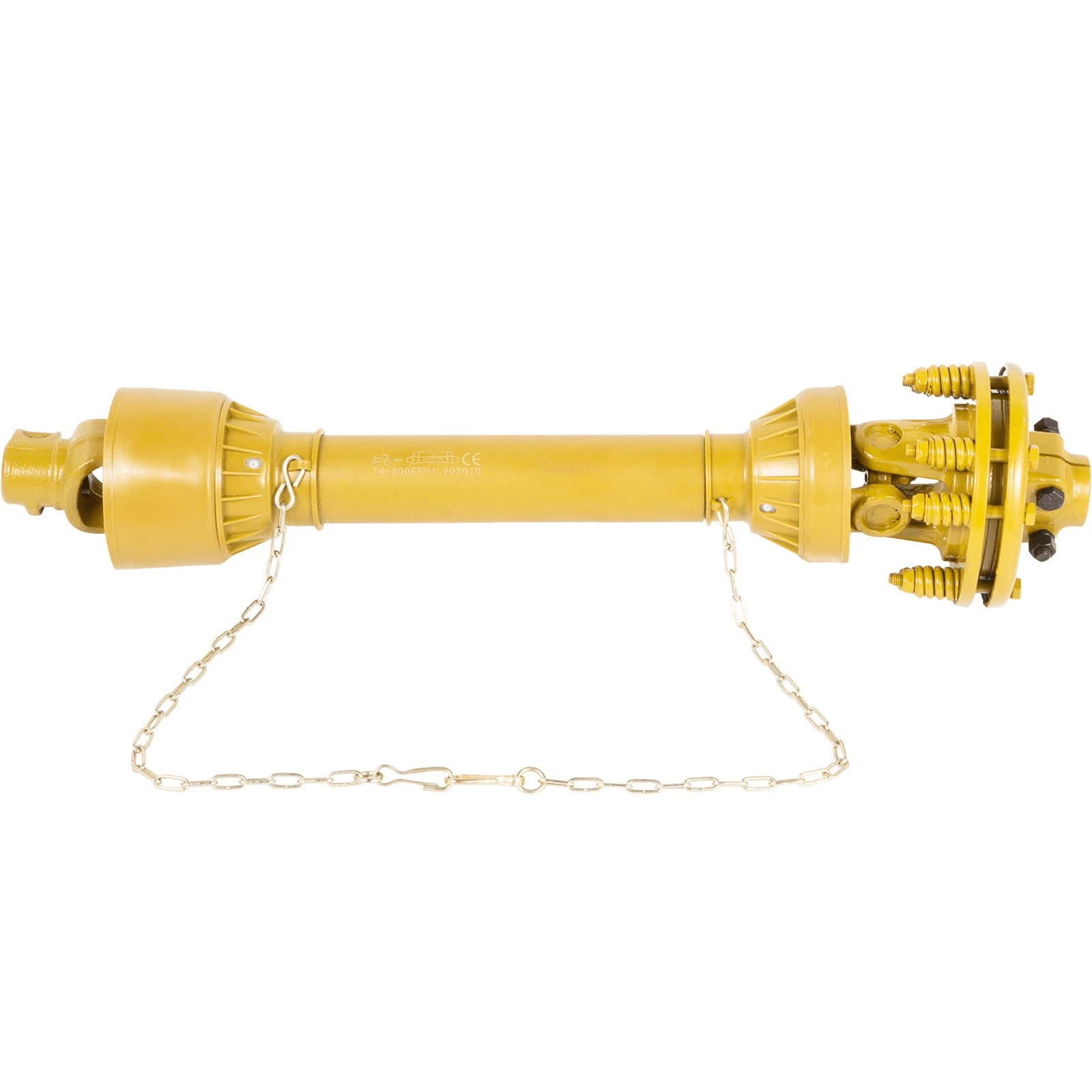 Heavy Duty PTO Shaft Spline with Slip Clutch, Yellow T4 Series, Adjustable for Tractors & Implements