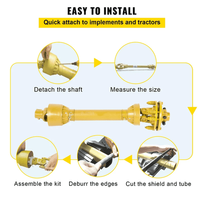 Heavy Duty PTO Shaft Spline With Slip Clutch Yellow T4 Series Adjustable For Tractors  Implements 5