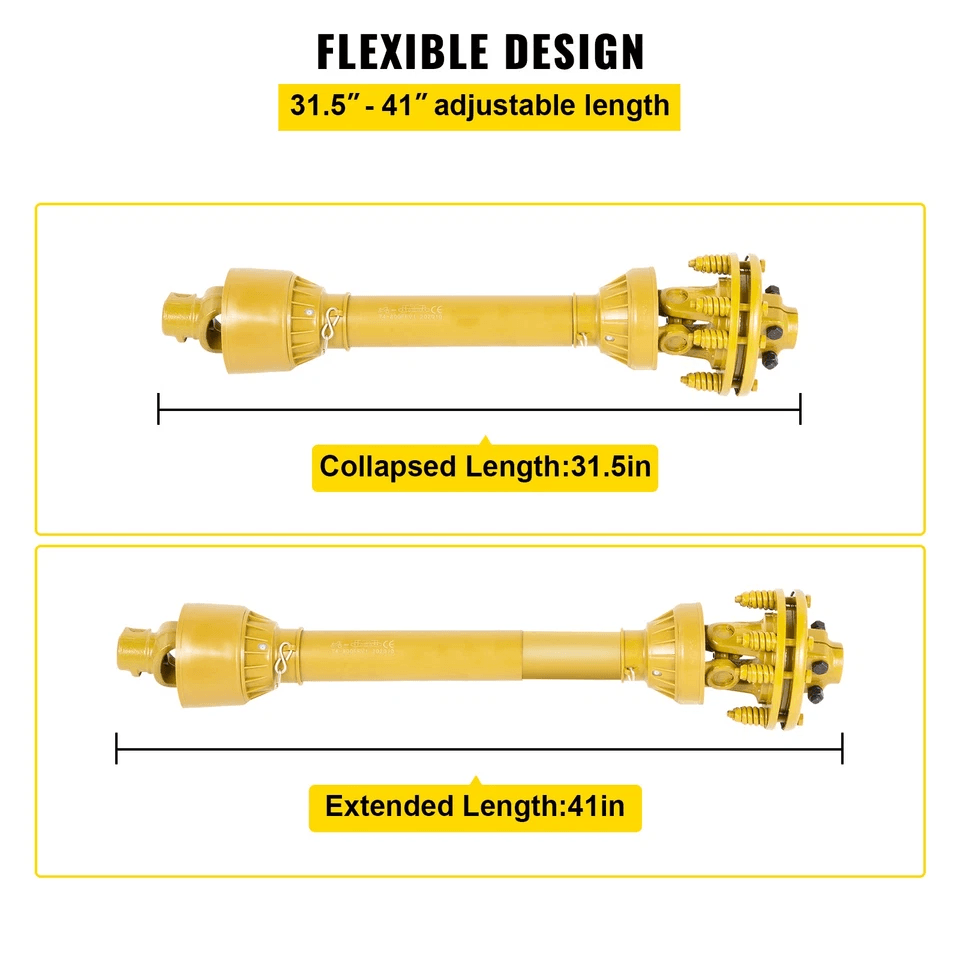 Heavy Duty PTO Shaft Spline With Slip Clutch Yellow T4 Series Adjustable For Tractors  Implements 3