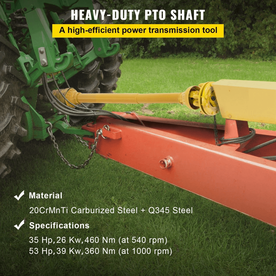 Heavy Duty PTO Shaft Spline With Slip Clutch Yellow T4 Series Adjustable For Tractors  Implements 1