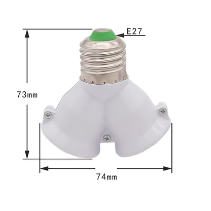 Creative E27 12 Conversion Head 2E27 Lamp Holder Extender  Socket Splitter
