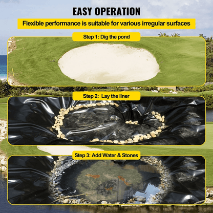 20x25 Ft 20 Mil LLDPE Pond Liner  HeavyDuty Waterproof Fish Pond Liner For Water Gardens Koi Ponds  7