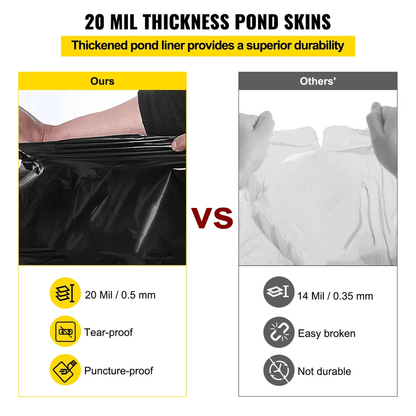 20x25 Ft 20 Mil LLDPE Pond Liner  HeavyDuty Waterproof Fish Pond Liner For Water Gardens Koi Ponds  8