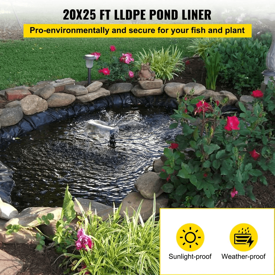 20x25 Ft 20 Mil LLDPE Pond Liner  HeavyDuty Waterproof Fish Pond Liner For Water Gardens Koi Ponds  2