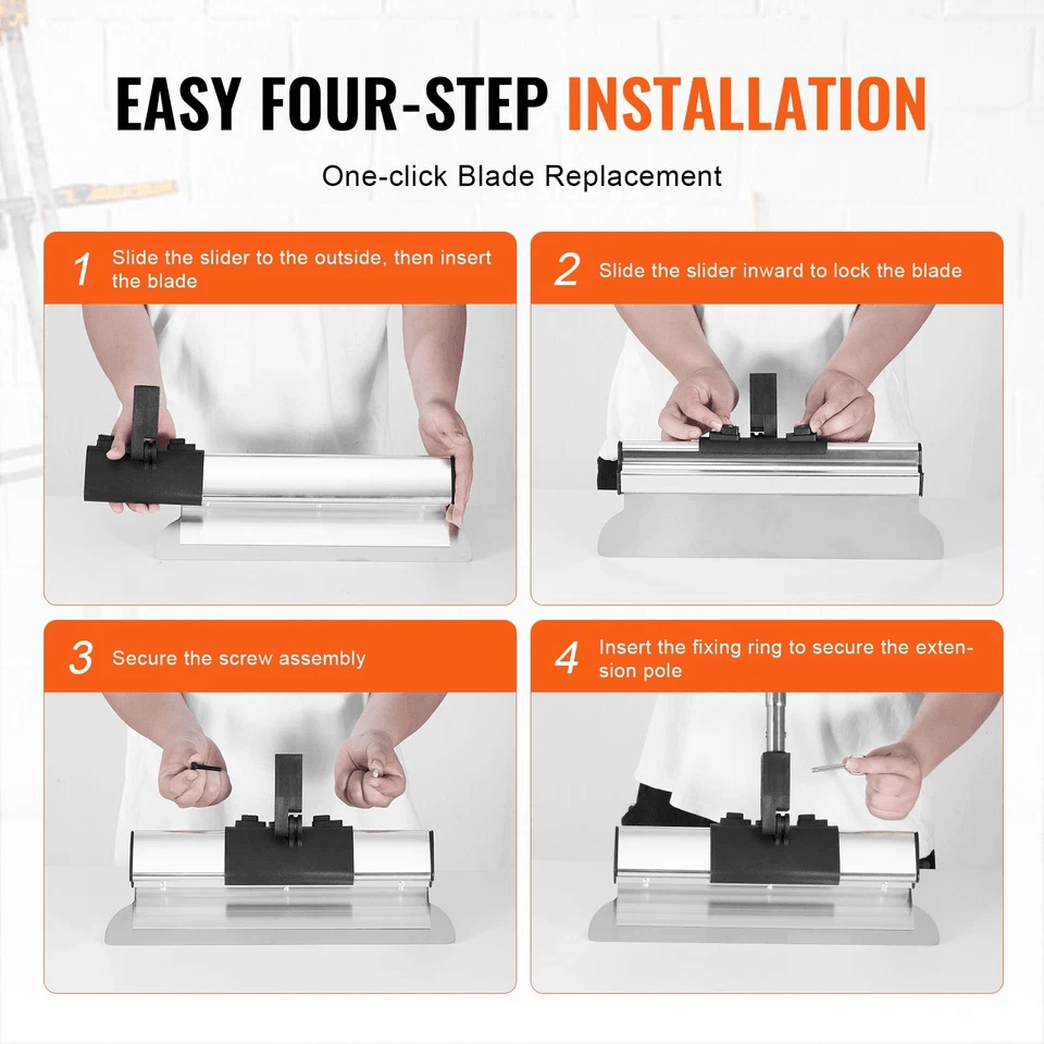 Drywall Skimming Blade Set Knife Combo  Handle Complete Skim Coat Tool Kit For Wall  Ceiling Finish 4