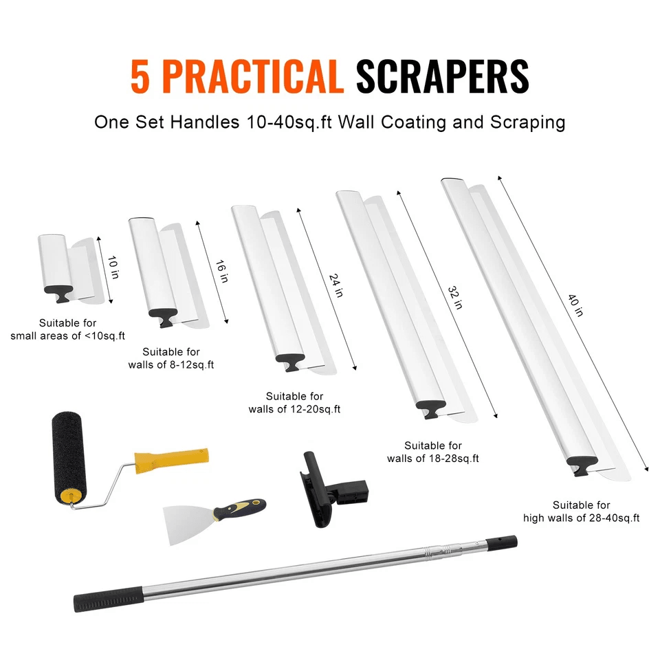 Drywall Skimming Blade Set Knife Combo  Handle Complete Skim Coat Tool Kit For Wall  Ceiling Finish 1