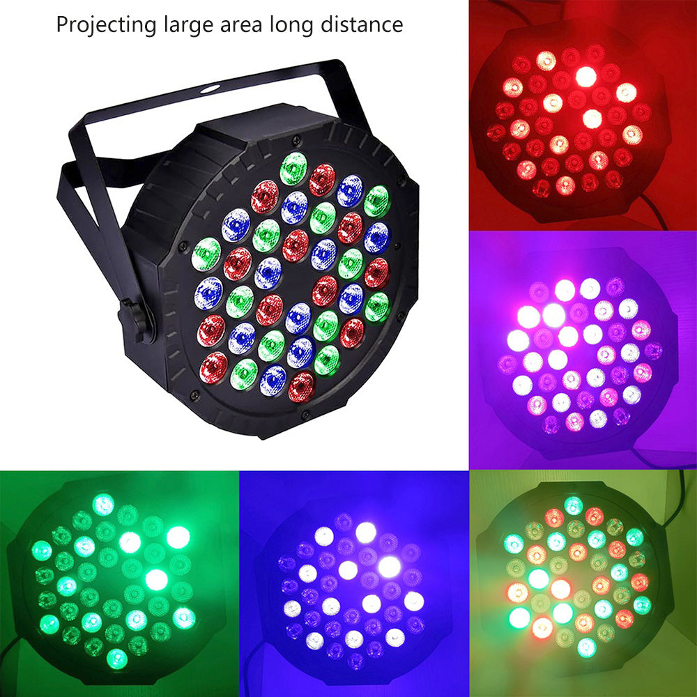 RGB DMX512 Flat Par Stage Light Sound Activated DJ Disco Party Lamp for Wedding Bar Club  Holida