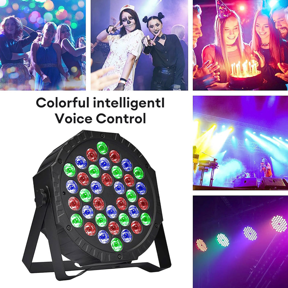 RGB DMX512 Flat Par Stage Light Sound Activated DJ Disco Party Lamp for Wedding Bar Club  Holida