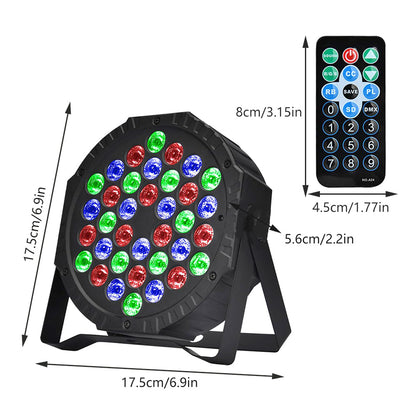 RGB DMX512 Flat Par Stage Light Sound Activated DJ Disco Party Lamp for Wedding Bar Club  Holida