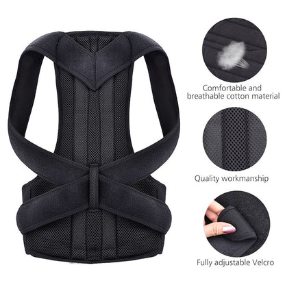 Lumbar Support Back Brace Adjustable Posture Corrector Corset for Scoliosis Relief