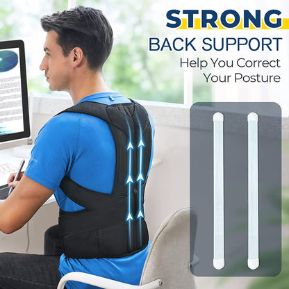 Lumbar Support Back Brace Adjustable Posture Corrector Corset for Scoliosis Relief