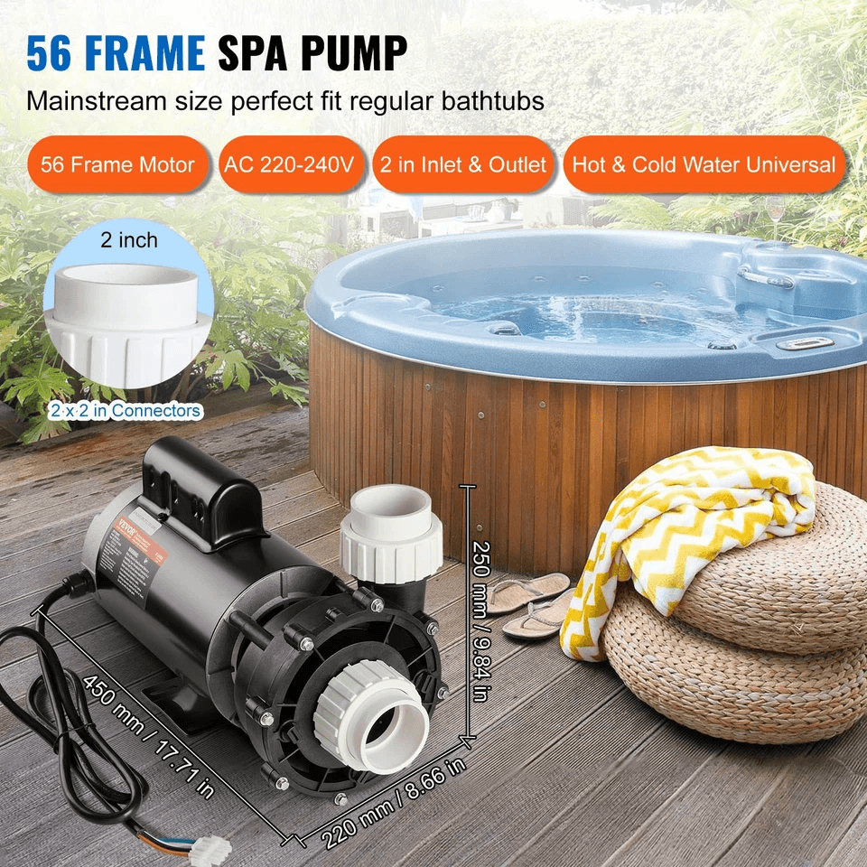 2 Speed Spa Pump 56 Frame High Speed  Low Speed Efficient Hot Tub Circulation Pump 1