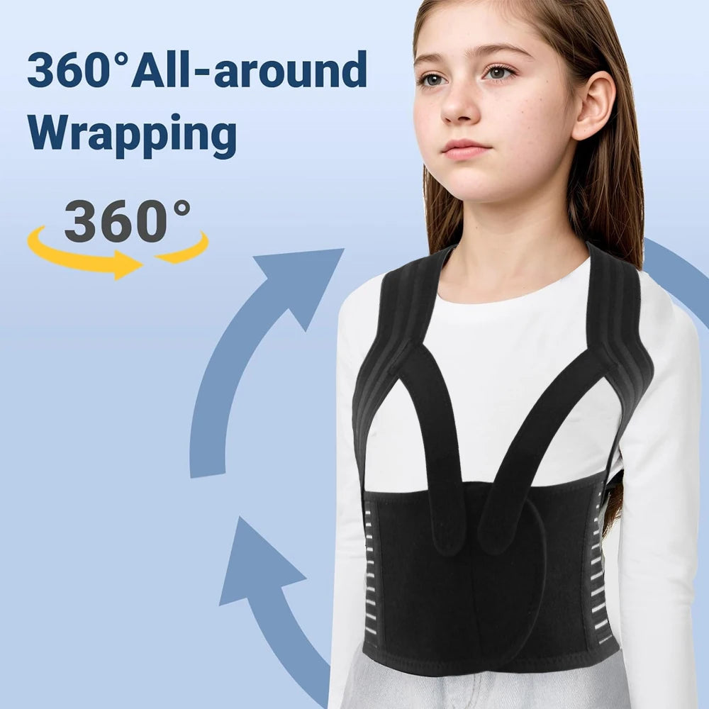 Kids Back Posture Corrector Adjustable Upper Back  Clavicle Support Brace for Thoracic Kyphosis Re